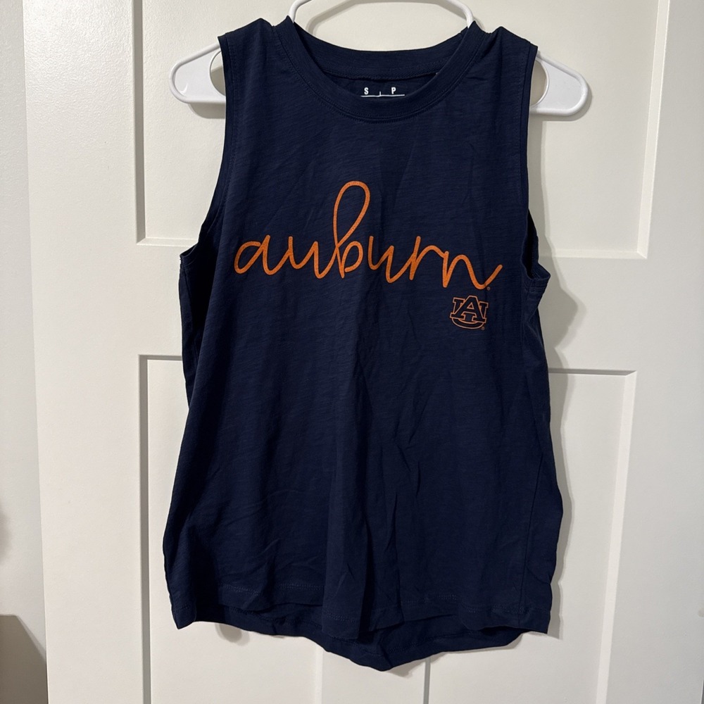 Pressbox by Royce Apparel Women's Auburn Tigers T-Shirt Navy Sleeveless S New